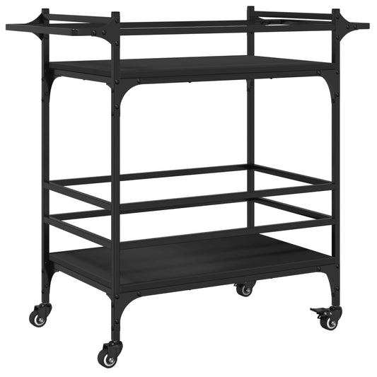 Kitchen Trolley Black 82x40x78.5 cm Engineered Wood Kitchen Trolley Black 82x40x78.5 cm Engineered Wood