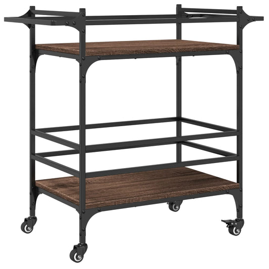 Kitchen Trolley Brown Oak 82x40x78.5 cm Engineered Wood Kitchen Trolley Brown Oak 82x40x78.5 cm Engineered Wood