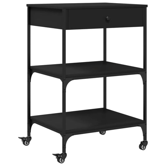 Kitchen Trolley Black 60x48x89.5 cm Engineered Wood Kitchen Trolley Black 60x48x89.5 cm Engineered Wood