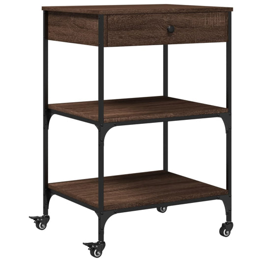 Kitchen Trolley Brown Oak 60x48x89,5 cm Engineered Wood Kitchen Trolley Brown Oak 60x48x89,5 cm Engineered Wood