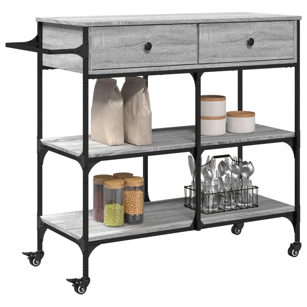 Kitchen Trolley Grey Sonoma 105x42x95 cm Engineered Wood
