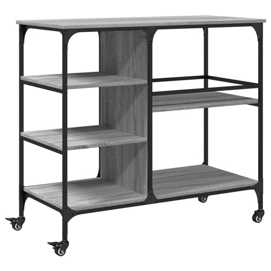 Kitchen Trolley Grey Sonoma 100x45x89.5 cm Engineered Wood Kitchen Trolley Grey Sonoma 100x45x89.5 cm Engineered Wood