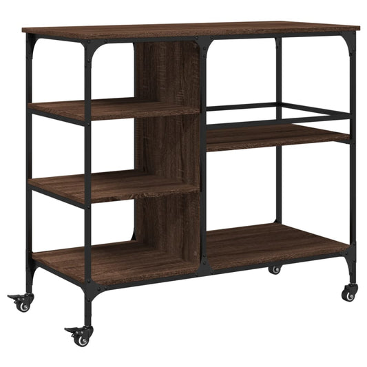 Kitchen Trolley Brown Oak 100x45x89,5 cm Engineered Wood Kitchen Trolley Brown Oak 100x45x89,5 cm Engineered Wood