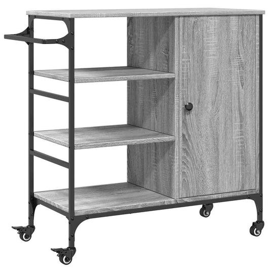 Kitchen Trolley Grey Sonoma 87,5x38,5x84,5 cm Engineered Wood Kitchen Trolley Grey Sonoma 87,5x38,5x84,5 cm Engineered Wood
