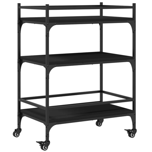Kitchen Trolley Black 65x40x86.5 cm Engineered Wood Kitchen Trolley Black 65x40x86.5 cm Engineered Wood