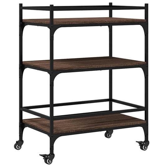Kitchen Trolley Brown Oak 65x40x86,5 cm Engineered Wood Kitchen Trolley Brown Oak 65x40x86,5 cm Engineered Wood