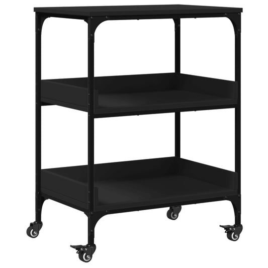 Kitchen Trolley Black 60x41x80.5 cm Engineered Wood Kitchen Trolley Black 60x41x80.5 cm Engineered Wood