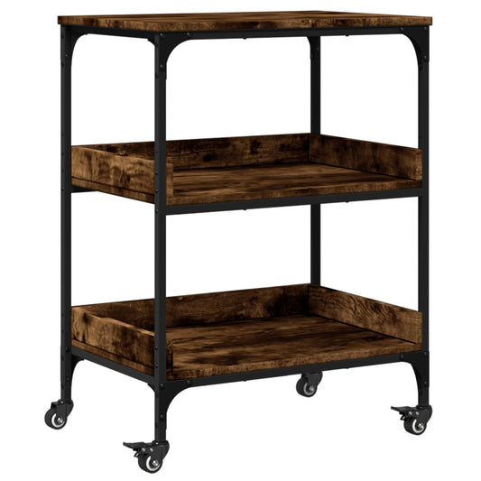 Kitchen Trolley Smoked Oak 60x41x80,5 cm Engineered Wood Kitchen Trolley Smoked Oak 60x41x80,5 cm Engineered Wood