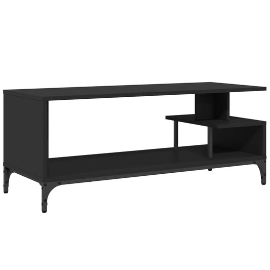 TV Cabinet Black 102x40x41 cm Engineered Wood and Powder-coated Steel TV Cabinet Black 102x40x41 cm Engineered Wood and Powder-coated Steel