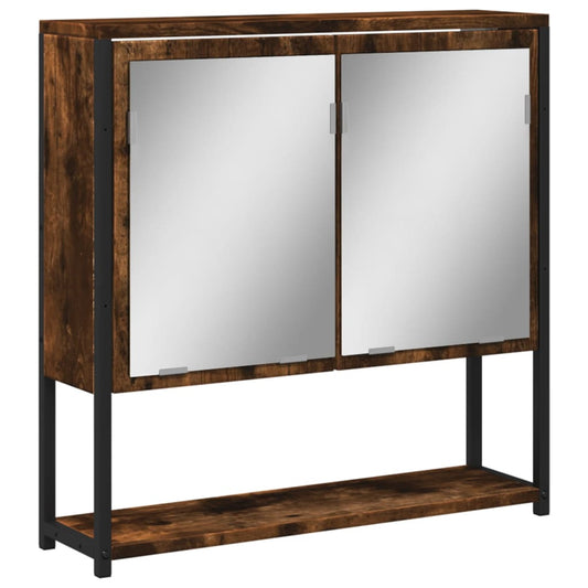 Bathroom Mirror Cabinet Smoked Oak 60x16x60 cm Engineered Wood Bathroom Mirror Cabinet Smoked Oak 60x16x60 cm Engineered Wood