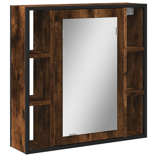 Bathroom Mirror Cabinet Smoked Oak 60x16x60 cm Engineered Wood Bathroom Mirror Cabinet Smoked Oak 60x16x60 cm Engineered Wood