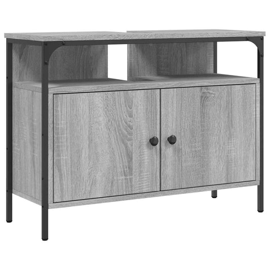 Bathroom Sink Cabinet Grey Sonoma 80x30x60 cm Engineered Wood Bathroom Sink Cabinet Grey Sonoma 80x30x60 cm Engineered Wood