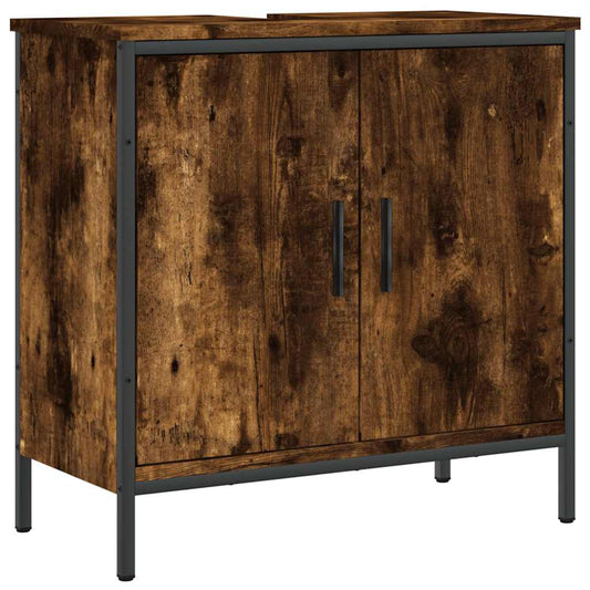 Bathroom Sink Cabinet Smoked Oak 60x30x60 cm Engineered Wood Bathroom Sink Cabinet Smoked Oak 60x30x60 cm Engineered Wood
