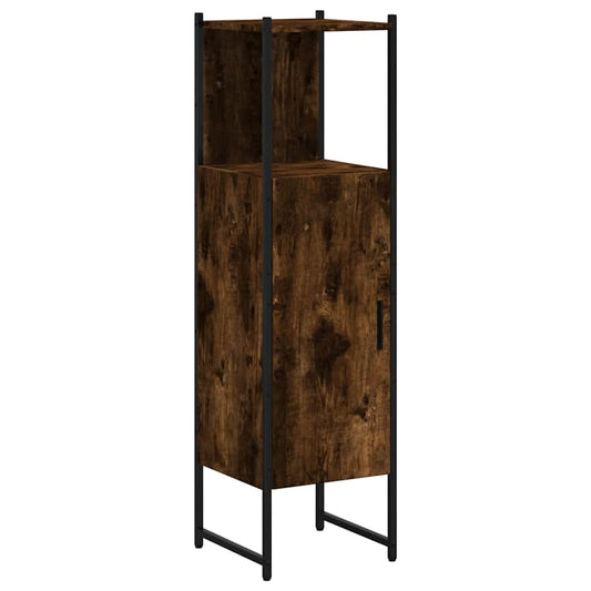Bathroom Cabinet Smoked Oak 33x33x120.5 cm Engineered Wood Bathroom Cabinet Smoked Oak 33x33x120.5 cm Engineered Wood