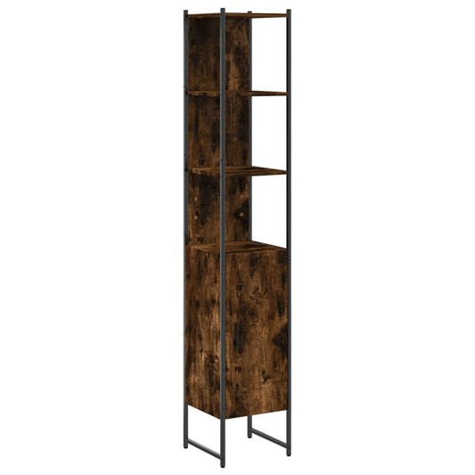 Bathroom Cabinet Smoked Oak 33x33x185.5 cm Engineered Wood Bathroom Cabinet Smoked Oak 33x33x185.5 cm Engineered Wood