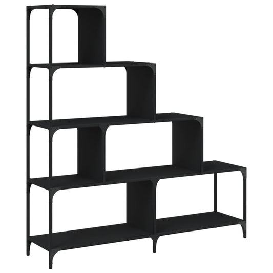 Bookcase 4-Stair Black 139x33.5x149 cm Engineered Wood Bookcase 4-Stair Black 139x33.5x149 cm Engineered Wood