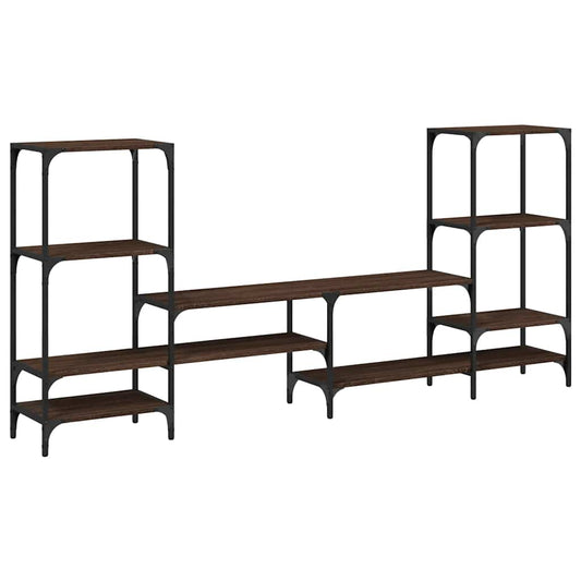 TV Cabinet Brown Oak 206,5x28,5x95 cm Engineered Wood TV Cabinet Brown Oak 206,5x28,5x95 cm Engineered Wood