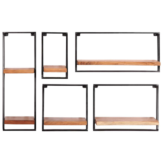 Wall Shelves 5 pcs Solid Wood Acacia Wall Shelves 5 pcs Solid Wood Acacia