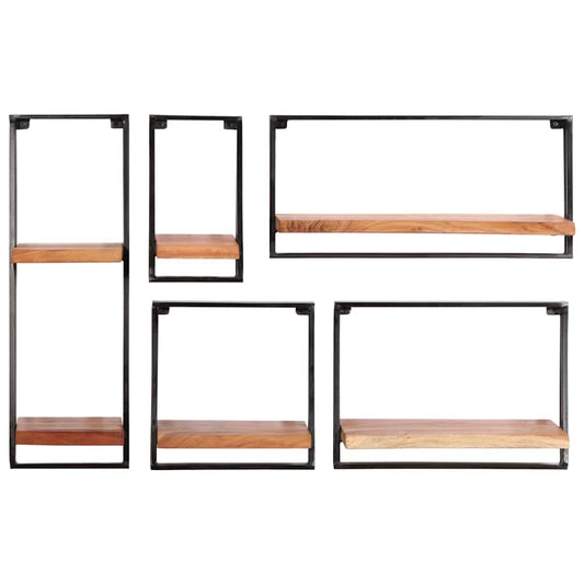 Wall Shelves 5 pcs Solid Wood Acacia Wall Shelves 5 pcs Solid Wood Acacia