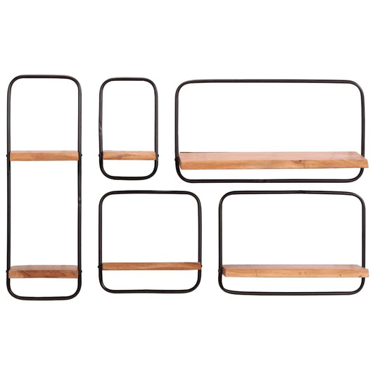 Wall Shelves 5 pcs Solid Wood Acacia Wall Shelves 5 pcs Solid Wood Acacia