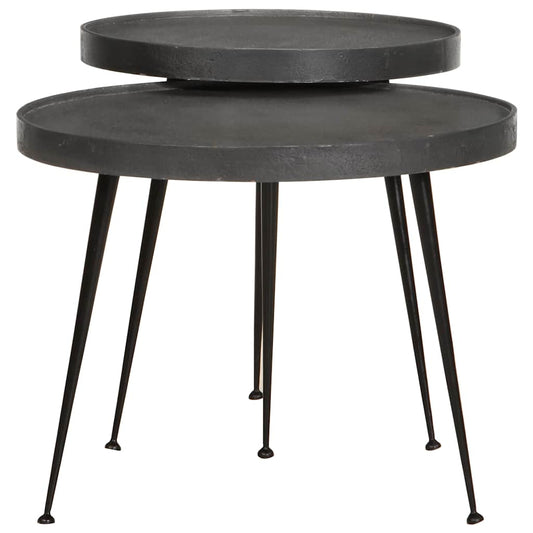Coffee Table 2 pcs Black Engineered Wood Coffee Table 2 pcs Black Engineered Wood