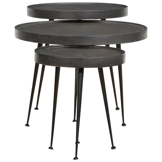 Coffee Table 3 pcs Black Engineered Wood Coffee Table 3 pcs Black Engineered Wood