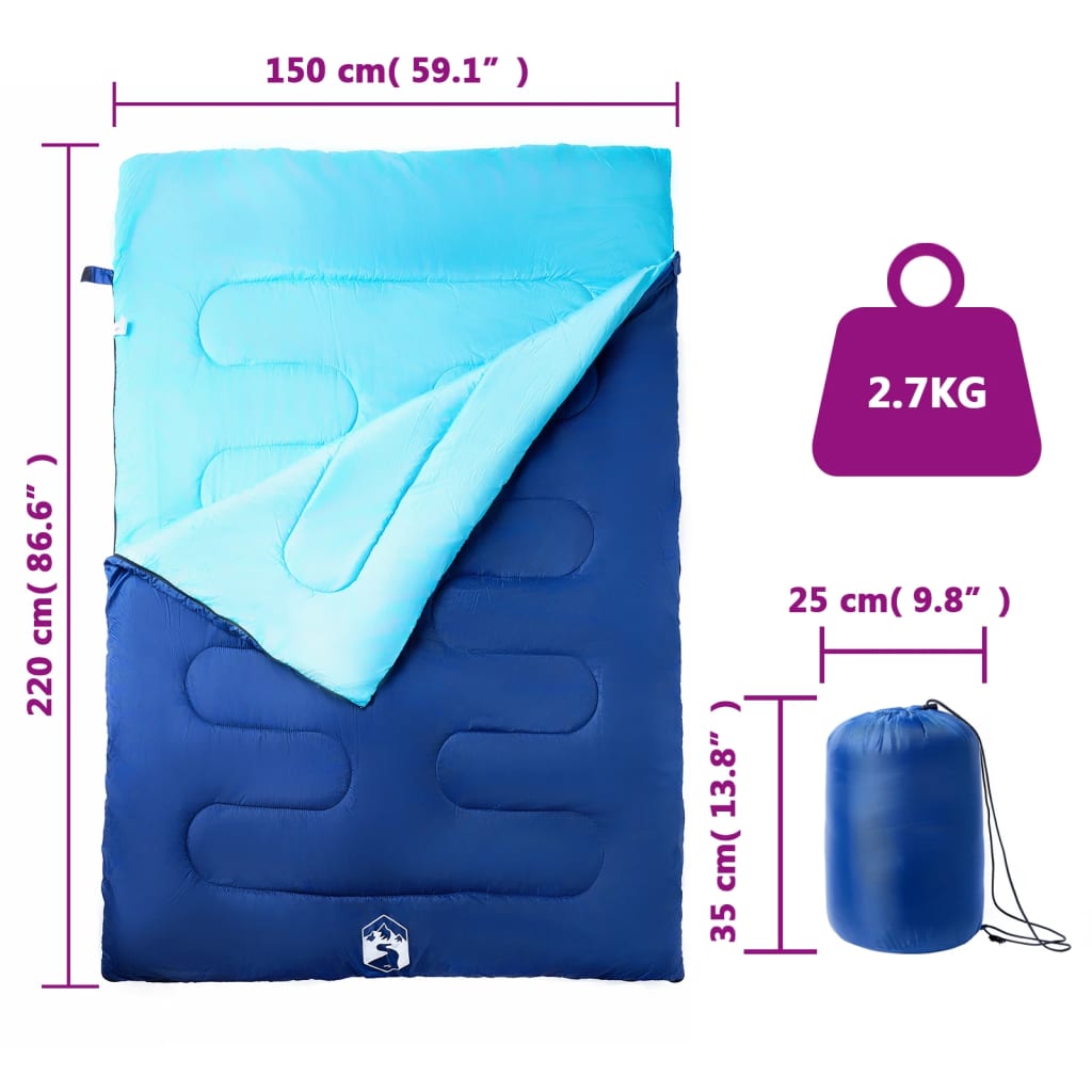 Double Sleeping Bag with Pillows for Adults Camping 3-4 Seasons