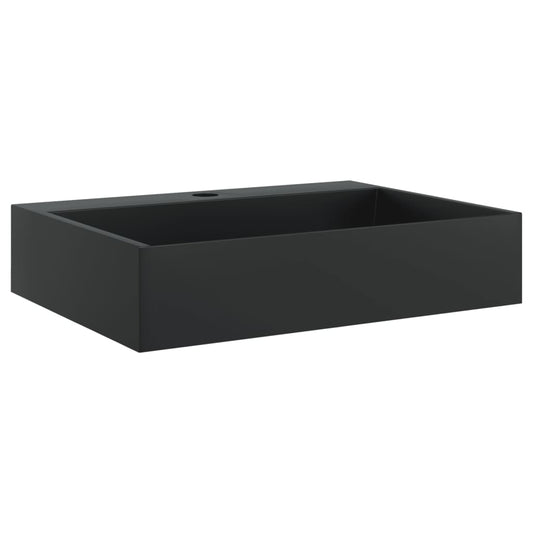 Wash Basin 50x38x11 cm Mineral Cast/Marble Cast Matt Black Wash Basin 50x38x11 cm Mineral Cast/Marble Cast Matt Black