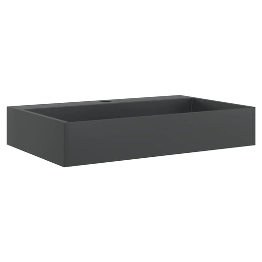 Wash Basin 60x38x11 cm Mineral Cast/Marble Cast Matt Black Wash Basin 60x38x11 cm Mineral Cast/Marble Cast Matt Black