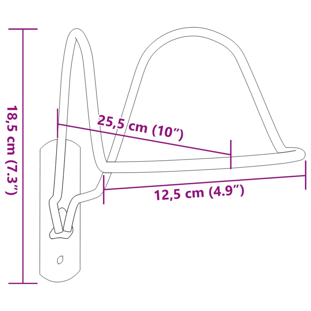Helmet Rack for Equestrian Wall Mounted Black Steel