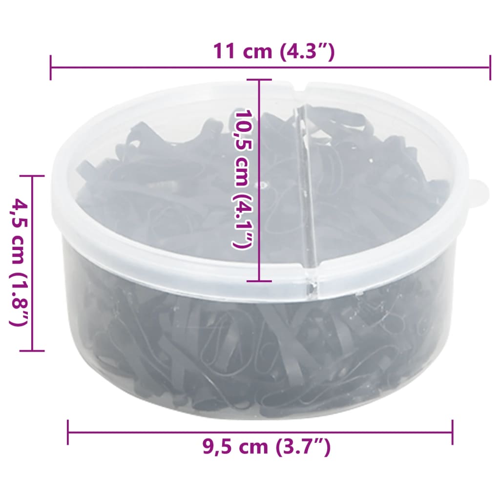 Braiding Bands for Horse 500 pcs Black Silicone