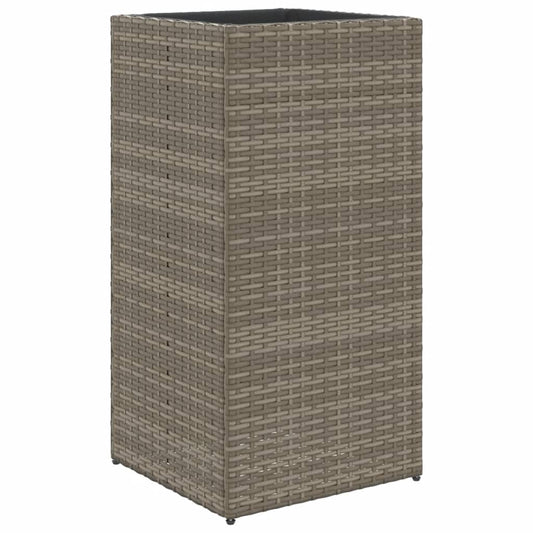 Garden Planter Grey 40x40x80 cm Poly Rattan Garden Planter Grey 40x40x80 cm Poly Rattan