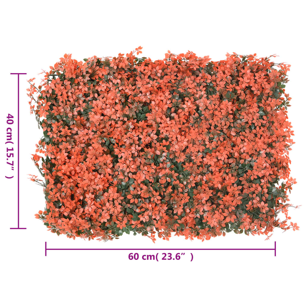 Artificial Maple Leaf Fence 6 pcs Light Red 40x60 cm