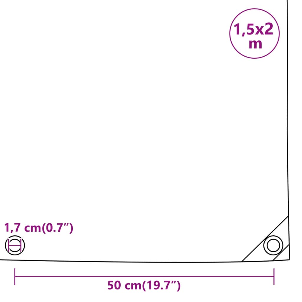 Tarpaulin Black 1.5x2 m 650 g/m²