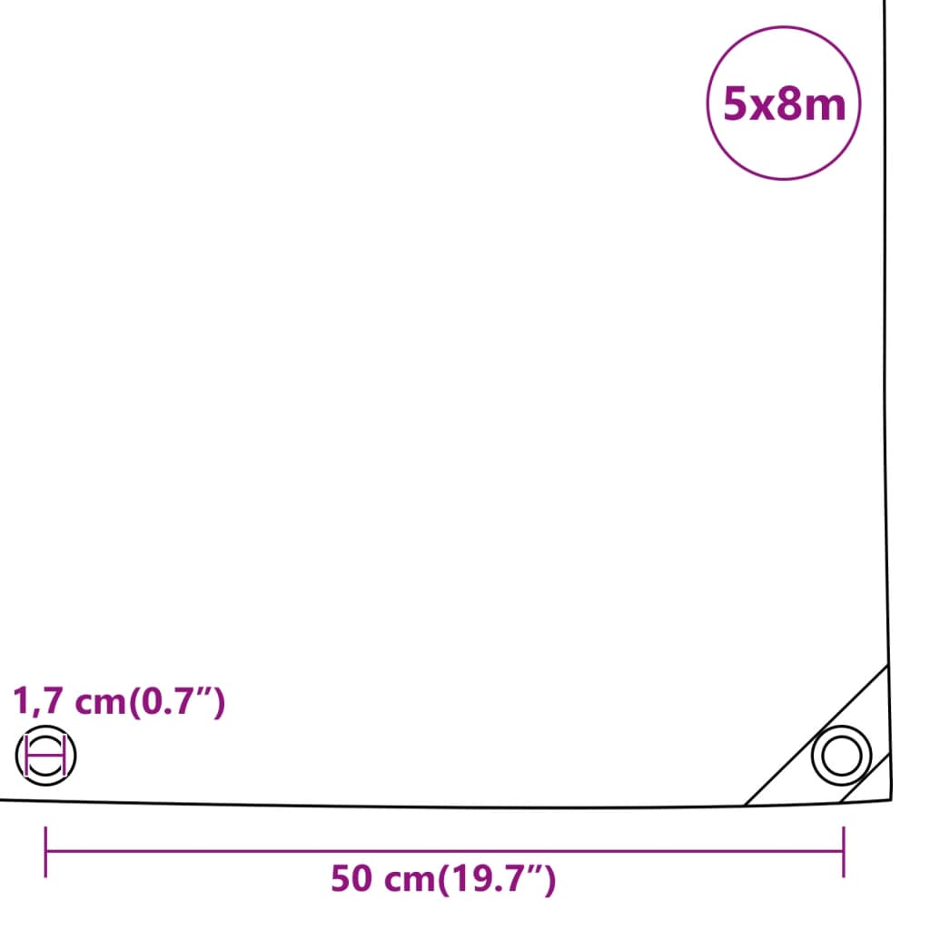 Tarpaulin Black 5x8 m 650 g/m²