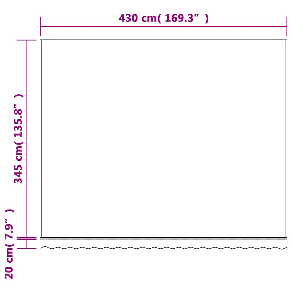 Awning Replacement Fabric Red and White 4.5x3.5 m Polyester