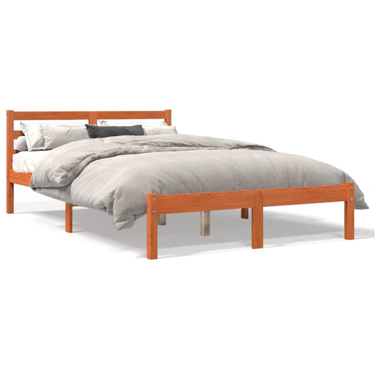 Bed Frame without Mattress Wax Brown 150x200 cm King Size Solid Wood Pine Bed Frame without Mattress Wax Brown 150x200 cm King Size Solid Wood Pine