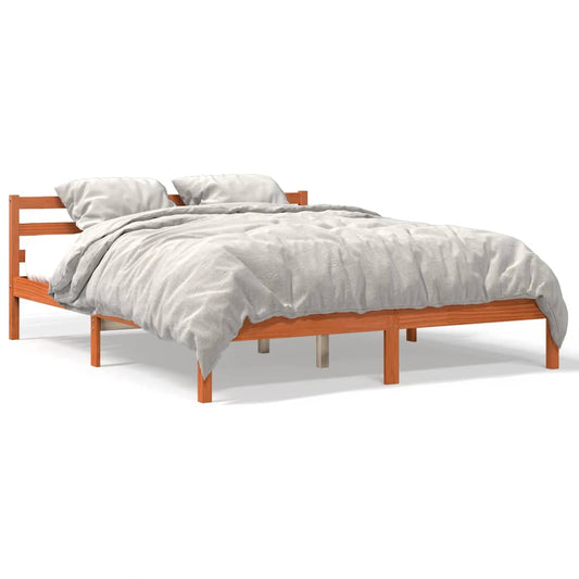 Bed Frame without Mattress Wax Brown 200x200 cm Solid Wood Pine Bed Frame without Mattress Wax Brown 200x200 cm Solid Wood Pine