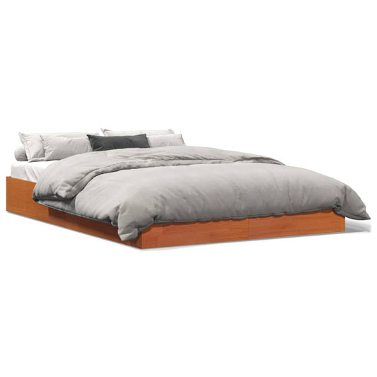 Bed Frame without Mattress Wax Brown 160x200 cm Solid Wood Pine Bed Frame without Mattress Wax Brown 160x200 cm Solid Wood Pine
