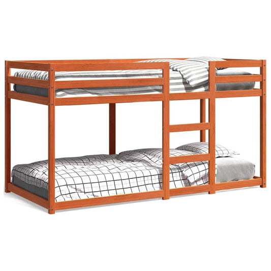 Bunk Bed without Mattress Wax Brown 80x200 cm Solid Wood Pine Bunk Bed without Mattress Wax Brown 80x200 cm Solid Wood Pine