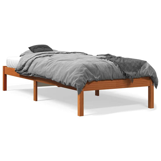 Bed Frame without Mattress Wax Brown 90x200 cm Solid Wood Pine Bed Frame without Mattress Wax Brown 90x200 cm Solid Wood Pine