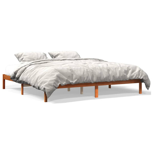 Bed Frame without Mattress Wax Brown 200x200 cm Solid Wood Pine Bed Frame without Mattress Wax Brown 200x200 cm Solid Wood Pine