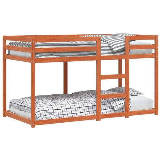 Bunk Bed without Mattress Wax Brown 90x190 cm Single Solid Wood Pine Bunk Bed without Mattress Wax Brown 90x190 cm Single Solid Wood Pine