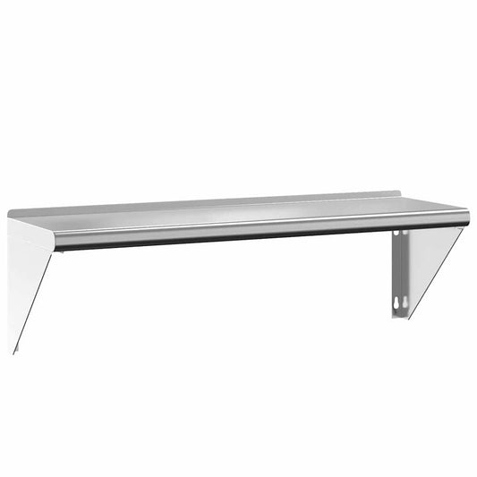 Wall Shelf 100x30x31 cm Silver Stainless Steel Wall Shelf 100x30x31 cm Silver Stainless Steel