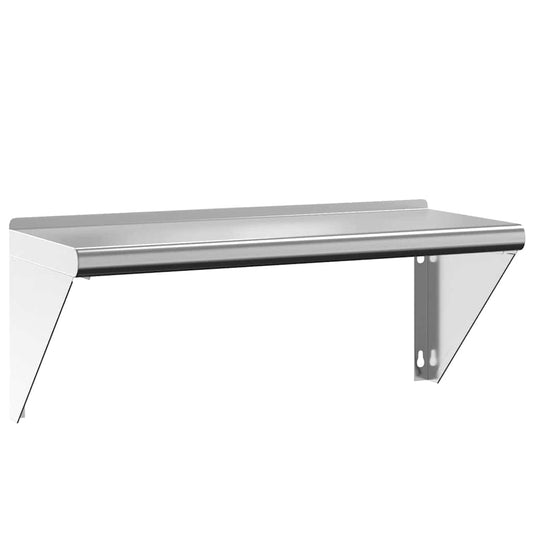 Wall Shelf 75x30x31 cm Silver Stainless Steel Wall Shelf 75x30x31 cm Silver Stainless Steel