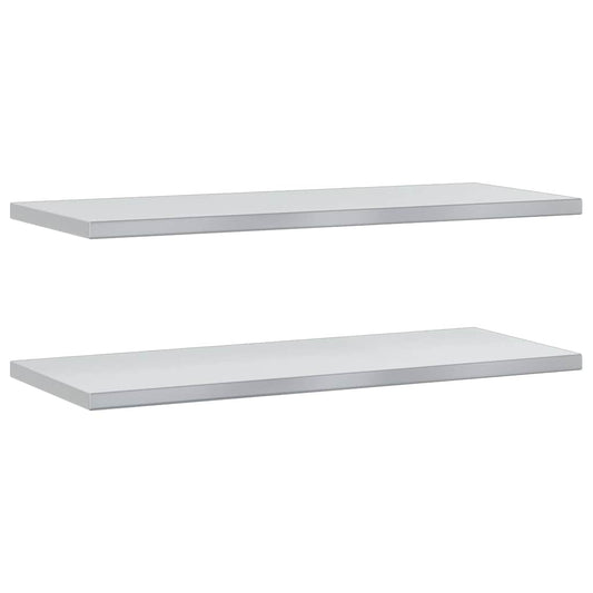 Wall Shelves 2 pcs 100x40 cm Silver Stainless Steel Wall Shelves 2 pcs 100x40 cm Silver Stainless Steel
