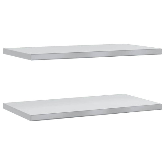 Wall Shelves 2 pcs 75x40 cm Silver Stainless Steel Wall Shelves 2 pcs 75x40 cm Silver Stainless Steel