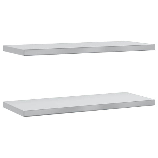 Wall Shelves 2 pcs 75x30 cm Silver Stainless Steel Wall Shelves 2 pcs 75x30 cm Silver Stainless Steel