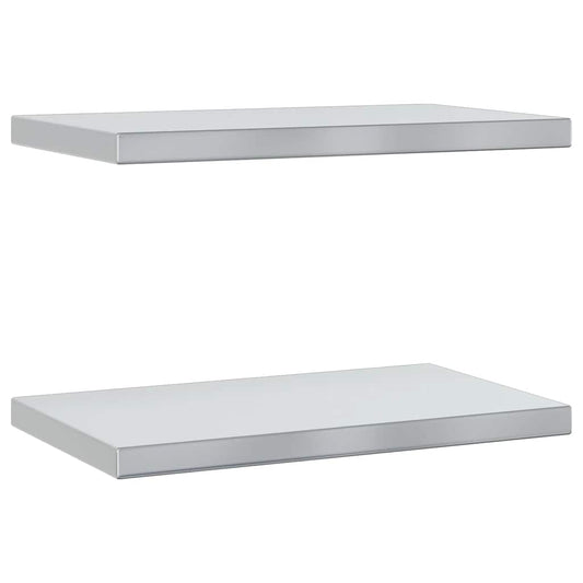 Wall Shelves 2 pcs 50x30 cm Silver Stainless Steel Wall Shelves 2 pcs 50x30 cm Silver Stainless Steel