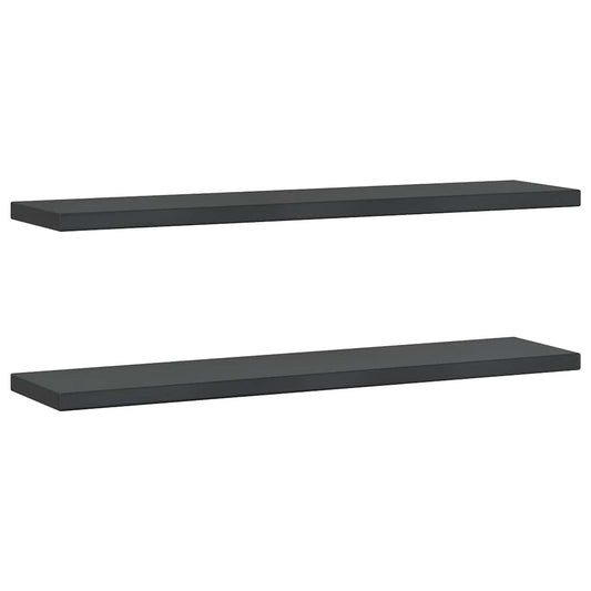 Wall Shelves 2 pcs 100x23.5 cm Black Stainless Steel Wall Shelves 2 pcs 100x23.5 cm Black Stainless Steel